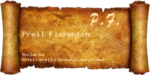 Prell Florentin névjegykártya